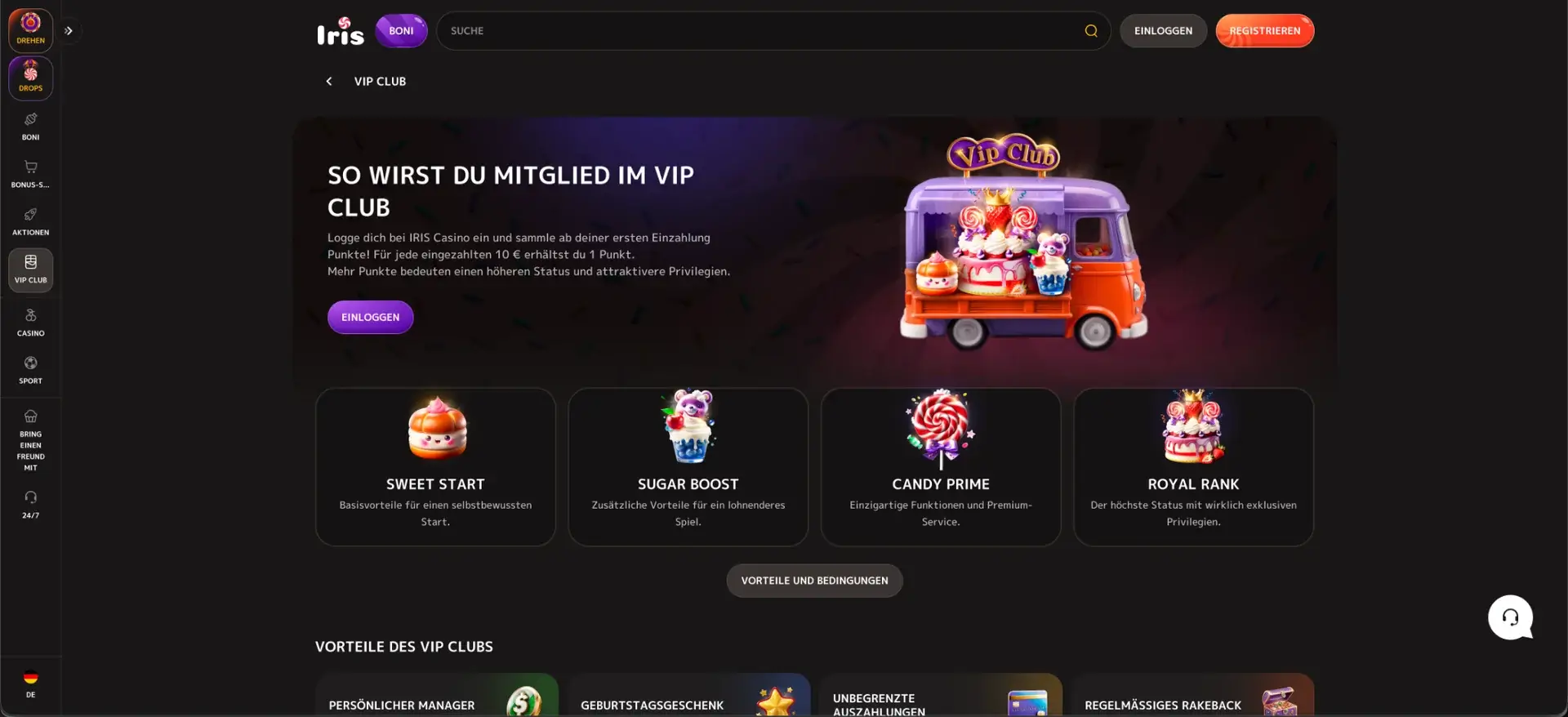 VIP Club bei Iris Casino